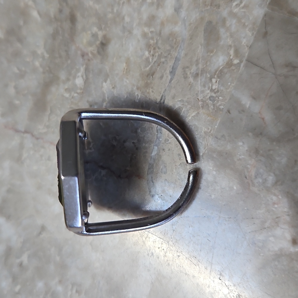 Kendra Scott Adjustable Hexagonal Black Druzy Cocktail Ring - Picture 3 of 4